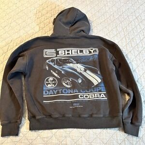 Hollister Shelby Daytona Coupe Cobra Hoodie Mens M Gray Pullover Carroll